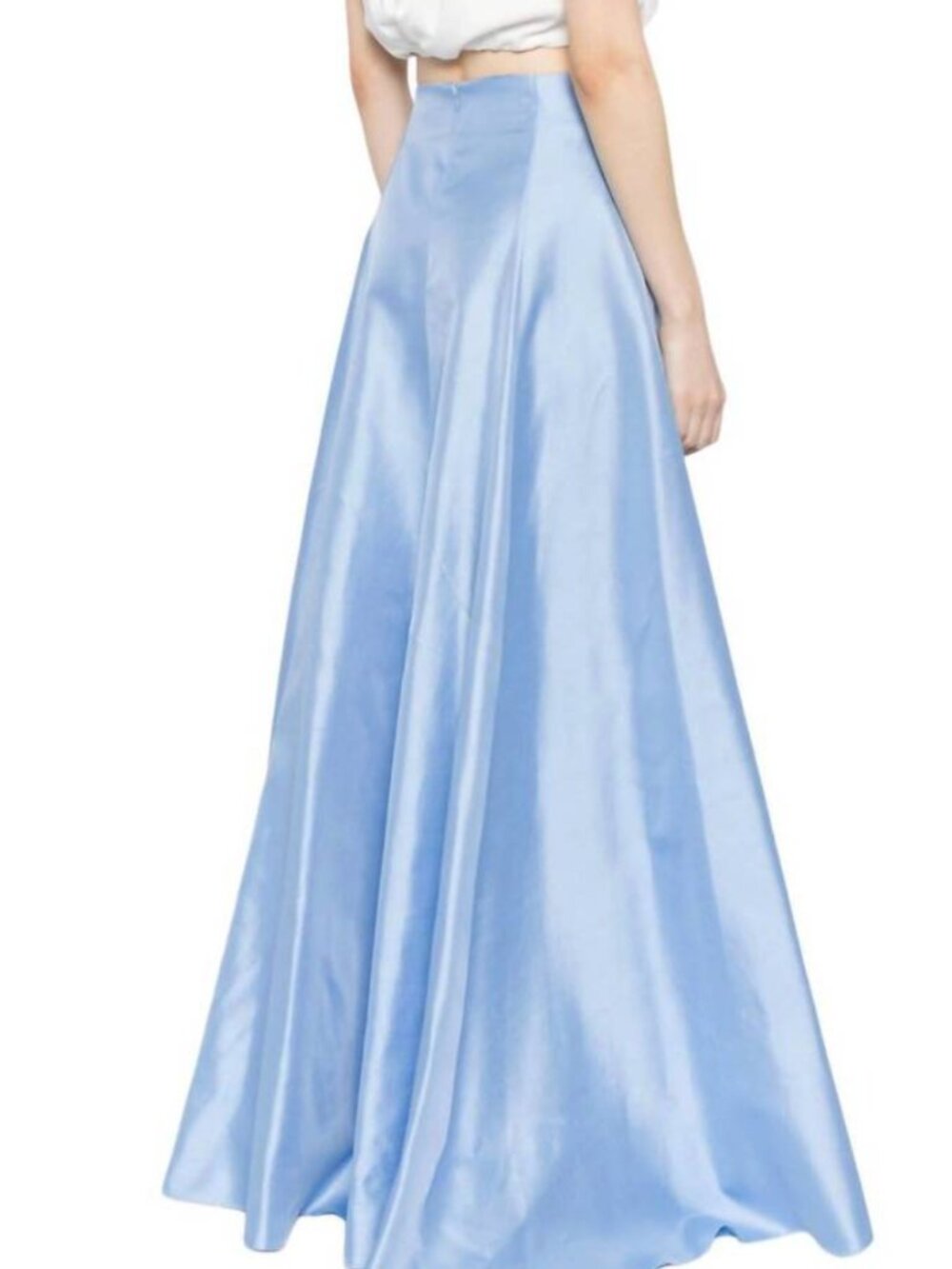 STAUD Vincenzo Maxi Skirt Periwinkle Blue 100% Silk 10 NWT $695 - Picture 7 of 7